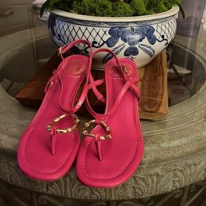 Lilly Pulitzer Good As Gold Hot Pink Wedges since 8.5